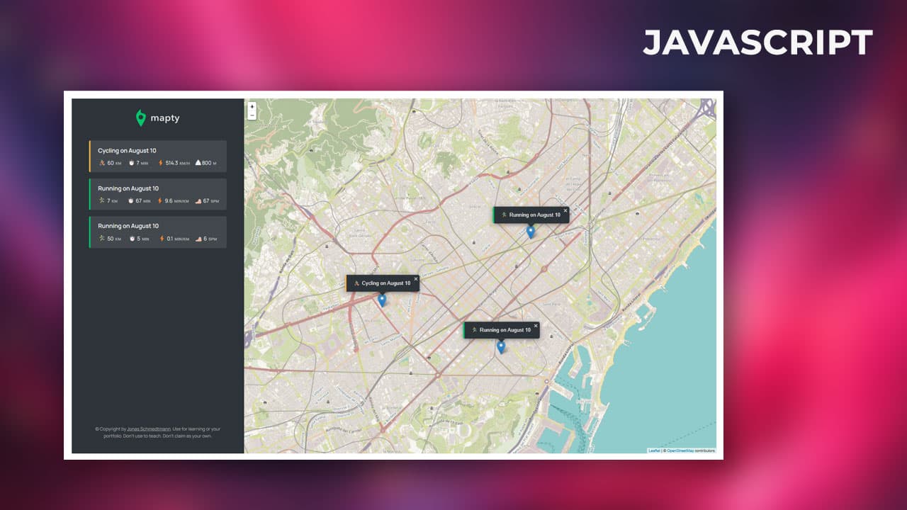 Full JS app to track workouts on map